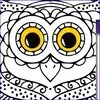 Colorea Zentangle con dibujos de búhos GIF Corto
